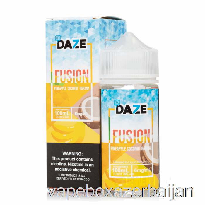 Vape Box Azerbaijan ICED Pineapple Coconut Banana - 7 Daze Fusion - 100mL 3mg